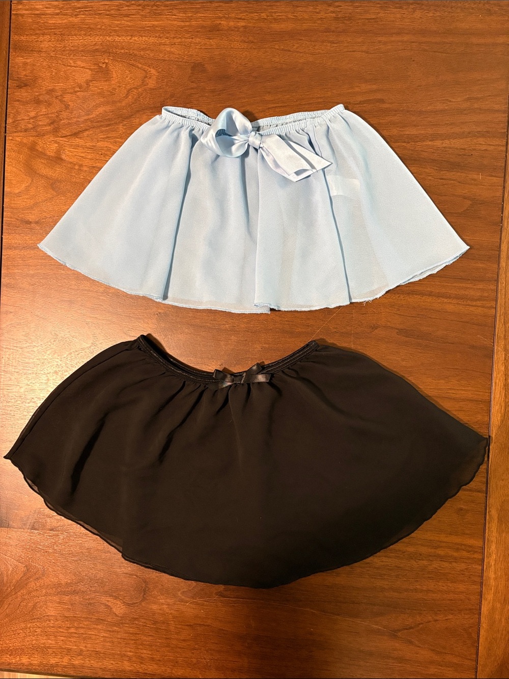 Weissman Light Blue & Black Chiffon Circle Skirts